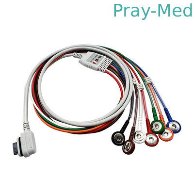 ซื้อ GE Seer 7 นำสายเคเบิล ECG เครื่องบันทึก Holter AHA Snap ECG Patient Cable การผลิตออนไลน์