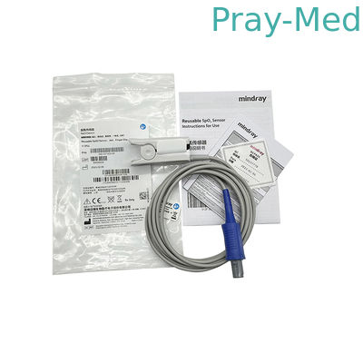 ซื้อ Mindray 512FLL เครื่องตรวจจับ SpO2 ที่สามารถใช้ได้ใหม่ได้ เครื่องจับนิ้วมือผู้ใหญ่ 6Pin 040-001403-00 การผลิตออนไลน์