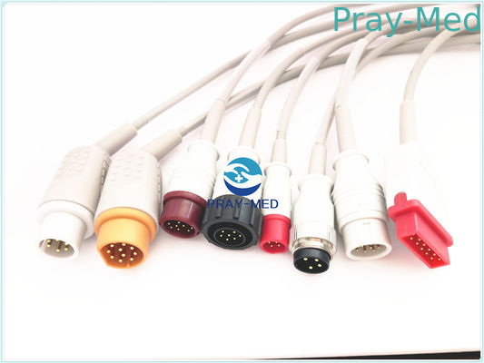 ซื้อ สายเคเบิล AAMI Mindray / Spacelabs Ibp, สายชาร์จความดันโลหิต 6 ขา การผลิตออนไลน์
