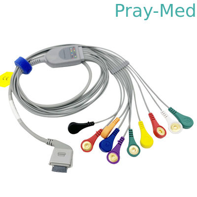 ซื้อ สายเคเบิล ECG ของ AHA IEC TPU Holter สำหรับตัวเชื่อมต่อ Snap Snap 26 พินชีวการแพทย์ การผลิตออนไลน์