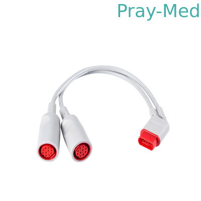 ซื้อ Siemens Drager SC6002 XL สายเคเบิลตัวแปลง IBP คู่, สายอะแดปเตอร์ IBP 16 พิน การผลิตออนไลน์