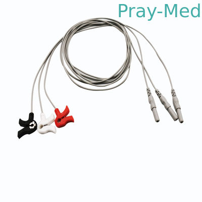 ซื้อ ไม่มีการฆ่าเชื้อ 10 สายนำ Grey Din Type Neonate Ecg Cable 3 ฟุต TPU Jacket การผลิตออนไลน์