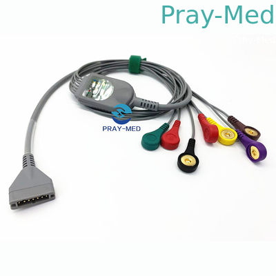 ซื้อ Burdick Holter Ecg Cable และ leadwire 7 Leads Snap Connector 3.6m การผลิตออนไลน์