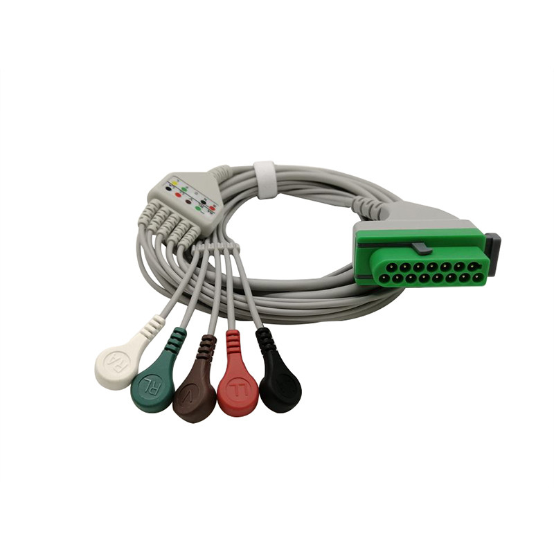 15Pin 3lead/5lead Compatible Direct Connect ECG Cable AHA 3.6m Fukuda Denshi