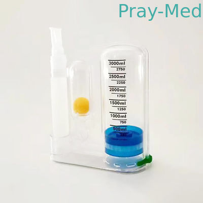 3000cc Single Ball Lung Breathing Trainer Spirometer แบบปรับได้สำหรับเครื่องช่วยหายใจ