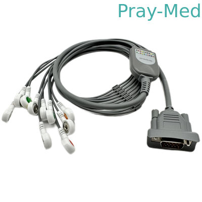 10 Lead ECG Holter Cable Snap Connector ใช้งานได้กับ Beijing Meigaoyi MGY-02