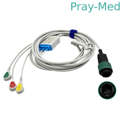 Yilang 3/5 Lead Direct Connect สายเคเบิล ECG IEC 3.6m ความยาวสำหรับการตรวจสอบผู้ป่วย