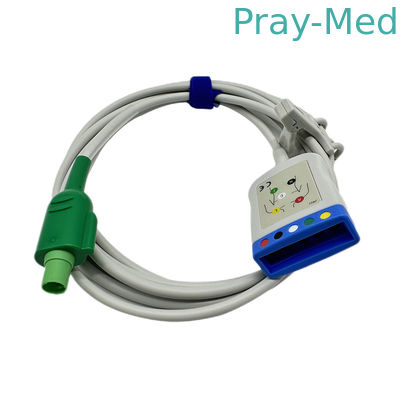 2.4m 12PIN GE ECG Trunk Cable 3 หรือ 5 Lead วัสดุแจ็คเก็ต TPU