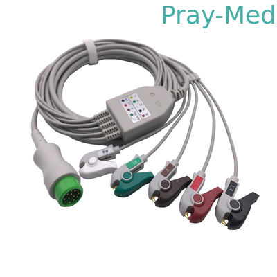 สายเคเบิล ECG ของ Mindray IPM 8/10/12, รอบ 12 พิน 3/5 ตะกั่ว 040-00961-00 EA6251B 3.6 ม.