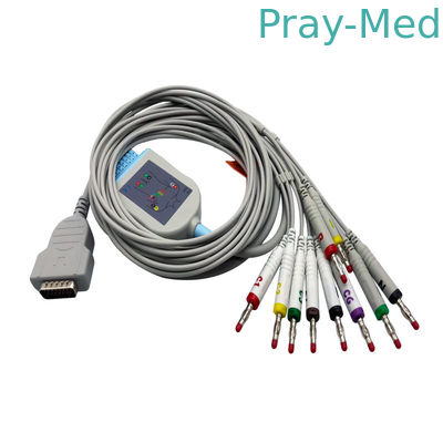 15 Pin Ekg Cable 1 ชิ้น 10 สายดันด้วยกล้วย 4.0 Tpu Jacket 2029893-001