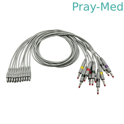 GE Marquette MAC EKG Leadwire กับกล้วย / แคลมปรับ TPU 0.9M 2016032-001
