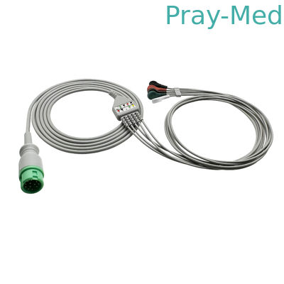 Mindray / Edan / Goldway คาเบิ้ลกระดาน ECG พร้อมสายท่อท่อ 12 Pin Snap การรับประกัน 12 เดือน