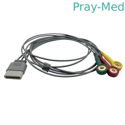 ไบโอไลท์ สายต่อตรง Holter ECG Cable สําหรับ 3 หรือ 5 สายเชื่อม Snap Lead