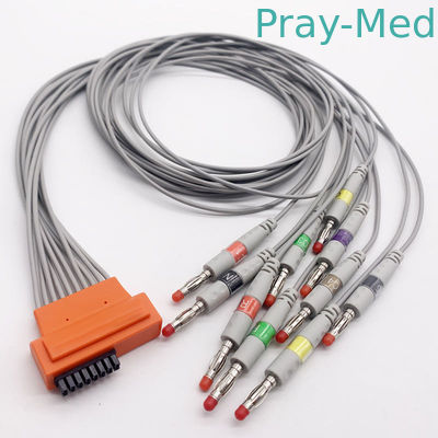 Cardioline 10 Lead ECG Cable 0.9m Holter Cable Snap Connector