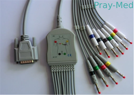 สายสัญญาณ Goldway / Nihon Kohden, สายเคเบิล Ecg 5 เส้นขนาด 5.0 มม. Db 15 พิน