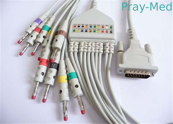 เครื่องตรวจคลื่นไฟฟ้าหัวใจที่ใช้ร่วมกันได้ของ HP / HP สายเคเบิลและสายไฟตะกั่ว