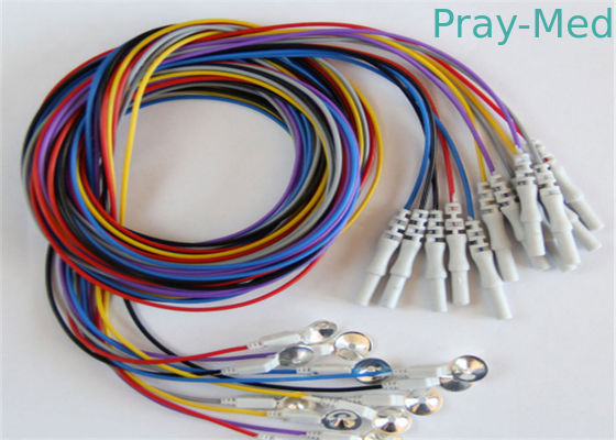 ฝาครอบ Eeg Electrode สีสันสดใสพร้อมสายไฟที่มีสีสัน 10pcs / Set