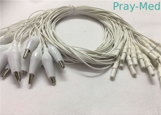Din 2.0 Style Eeg Cup Electrodes Cable สายเคเบิลจระเข้ 1.2 เมตรนำสายเคเบิล