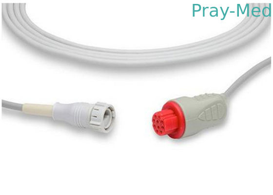 GE Datex Ohmeda Ibp Cable 10 Pin Connector สีเทาสาย HP Ibp 3M