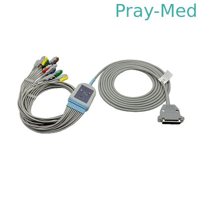 ไมโครเมดชิ้นเดียว 25pin EKG คาเบล 11-Lead Clip IEC