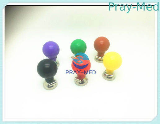 ทรวงอกนำมาใช้ใหม่ได้ ECG Electrodes โลหะนิกเกิลผู้ใหญ่ Din 3.0 / 4mm 6 สี Bulbs