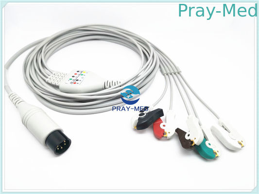 AAMI 6 Pin 5 Lead ECG สำหรับผู้ป่วยสายเคเบิลสำหรับ Spacelabs / Mindray 3.6m ยาว