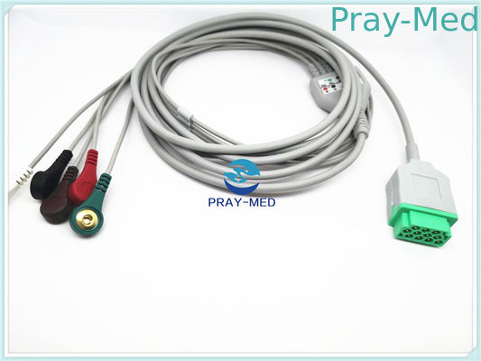 สายเคเบิ้ลผู้ป่วย ECG Marqutte ECG พร้อมขั้วต่อ Cip / Snap 11 ขาสายเคเบิ้ลท้าย 2.7 ม