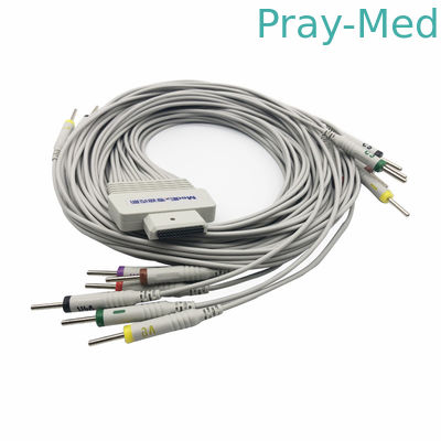 Medex 26 Pin 3.0 Din สายเคเบิลผู้ป่วย ECG 16 สายแจ็คเก็ต TPU ลวดตะกั่ว