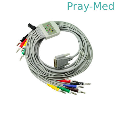 AHA ICE 10 สายไฟ EKG พร้อมขั้วต่อ Banana 3.6m DB 15 Newtech 1206
