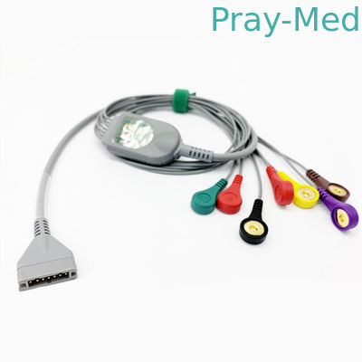 ความยาว 1.1 ม. 7 สายเคเบิล ECG Burdick Leadwire 7 Pin Snap Connector