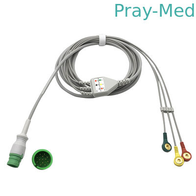 ขั้วต่อ Round 13 Pin 3.6m 3 สายเคเบิล ECG สำหรับ Mediana D500