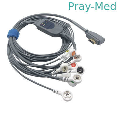 ECG 10 Lead 1.1m Ecg Wires สำหรับระบบบันทึก Smart Holter ขั้วต่อ HDMI