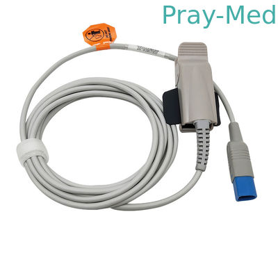 10 Ft สีเทา TPU ผู้ใหญ่ Spo2 เซนเซอร์ 8 ขา D รูปตัวผู้ Connector
