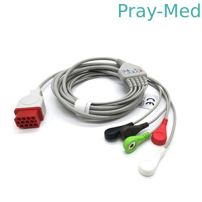 12 Pin 5leads สายเคเบิลสำหรับผู้ป่วย ECG เข้ากันได้กับ Bionet BM5 BM7