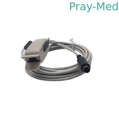 คลิปหนีบนิ้วสำหรับผู้ใหญ่ Biosys SpO2 เซนเซอร์ BPM-300 TPU 3 ม./10 ฟุตขั้วต่อ Biosys 6 ขากลม