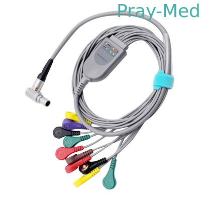 GE CM3000 10 ขา 10 สายนำ ECG Holter 0.9m Snap Connector