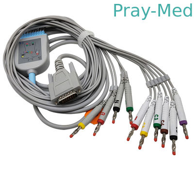 สาย EKG 10 Lead Edan สำหรับเด็ก SE-12 Express SE-1200 3.6m TPU Jacket