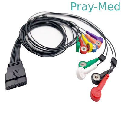สายเคเบิล Holter ECG TPU 1.2 ม. 10 นำไปสู่ ​​Schiller MT-200 MT-101