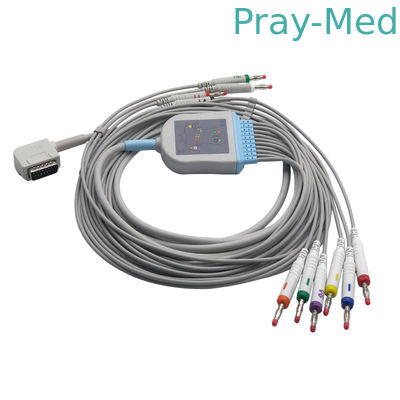 Kenz 108/109 Ecg สายเคเบิลและ Leadwires, Ecg Patient Cable พร้อม Banana / din 3.0