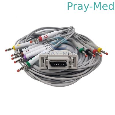 สายเคเบิล EKG ของ Siemens / Hellige 10 พร้อมกล้วย 4.0 3.6m AHA / IEC