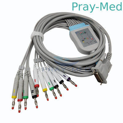 Schiller AT3 / CS100 10 สายเคเบิล EKG นำ Db 15 ขั้วต่อพิน 5.0mm เส้นผ่าศูนย์กลาง
