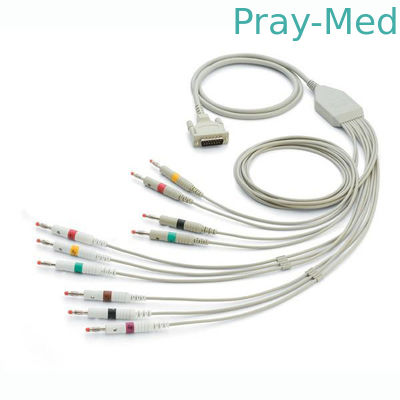 Mortara Eli สาย ECG / EKG 15 PIN Pinch / Grabber 5.0mm เส้นผ่านศูนย์กลาง