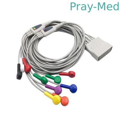 12 ตะกั่ว leadset การวินิจฉัย ECG ST80i สายเคเบิล AHA 1.5 ม. สำหรับ HP 989803180121 989803180131