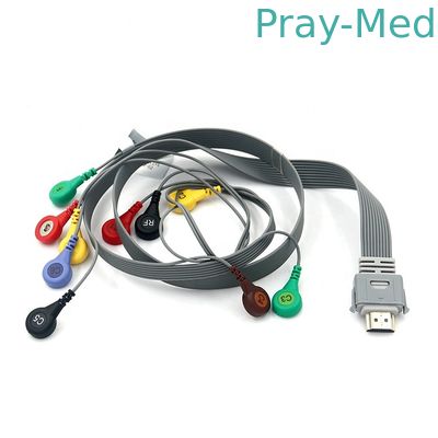 Biocare Snap End TPU 10 นำไปสู่ ​​IH-12 HDMI 19 พินสายเคเบิลสำหรับผู้ป่วย ECG