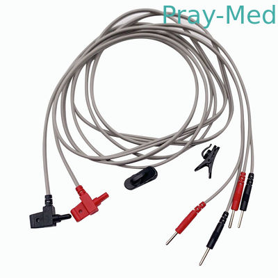 สายเคเบิลสำหรับผู้ป่วย ECG สำหรับอุปกรณ์ NMES การกลืนสายบำบัด 1.5 ม. pvc สีขาวหรือสีอื่น ๆ