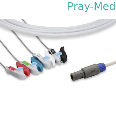 สายเคเบิ้ลสำหรับผู้ป่วย ECG 4 สายด้วย 6 Pin Grabber / Pinch 0.7lb Weight