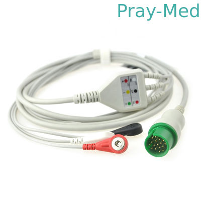 เส้นผ่านศูนย์กลาง 4.0 มม. Spacelabs สายเคเบิล Ecg, สายเคเบิล Ecg 3 / 5Lead 17pin พร้อมสายตะกั่ว