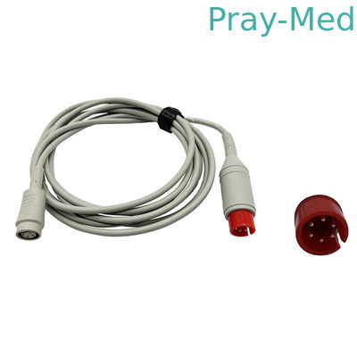 สายเคเบิลความดันโลหิต Invasive แบบกลม Mindray 6pin ถึง 4pin IBP Adapter Cable