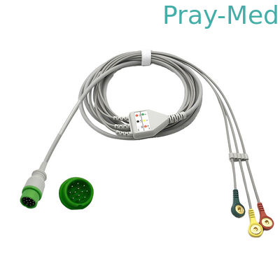 3/5 นำสายเคเบิล ECG หนึ่งชิ้นตัวเชื่อมต่อ 12 พิน Infitron II Omni II Infinium Cable
