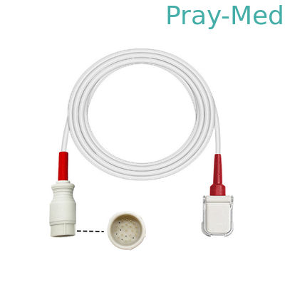 9Pin DSub ถึง 25Pin Spo2 Adapter Cable 2.4m  Red 25 LNCS-10 Series